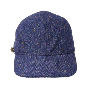 August Strapback Hat Blue One Size Adjustable Speckled Lined Blank